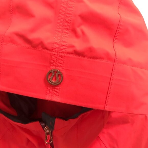 Lululemon RightAs Rain Jacket Coral Hood Soft Shell Coat Trench Waterproof Zip 4 - Picture 9 of 15